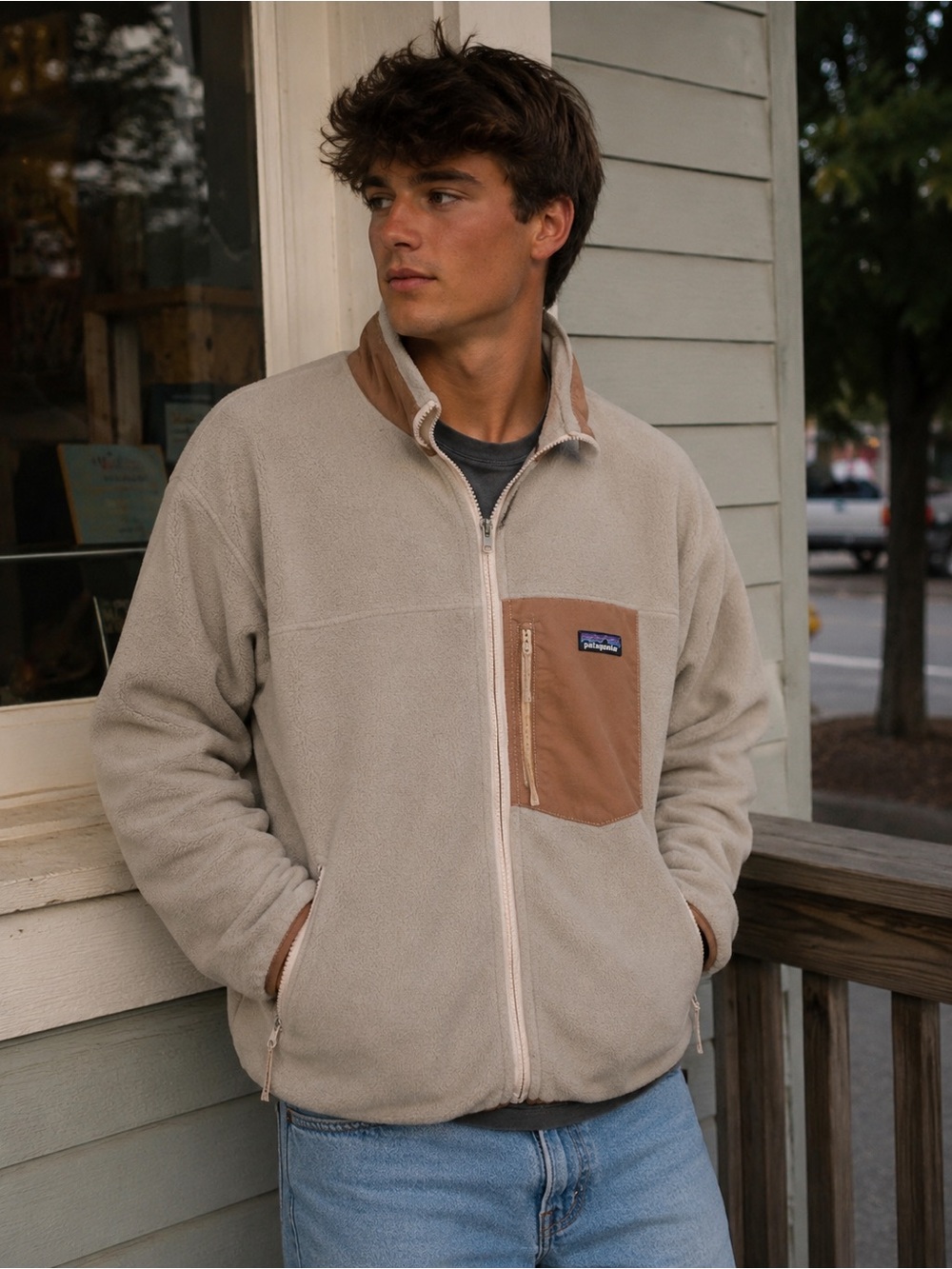 RARE! Vintage Patagonia Synchilla Sample Men’s Medium Zip Jacket Tan